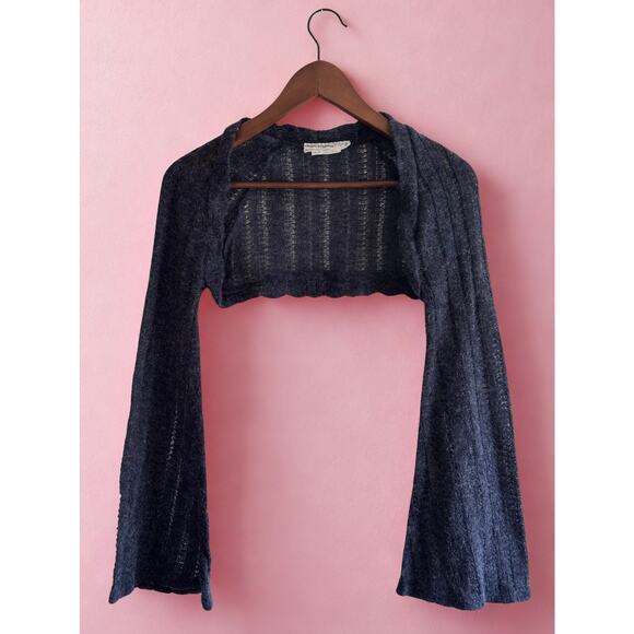 Urban Outfitter Renewal Loose Knit Bell Sleeve Shrug Sweater | Navy | Women’s XS - Picture 1 of 9